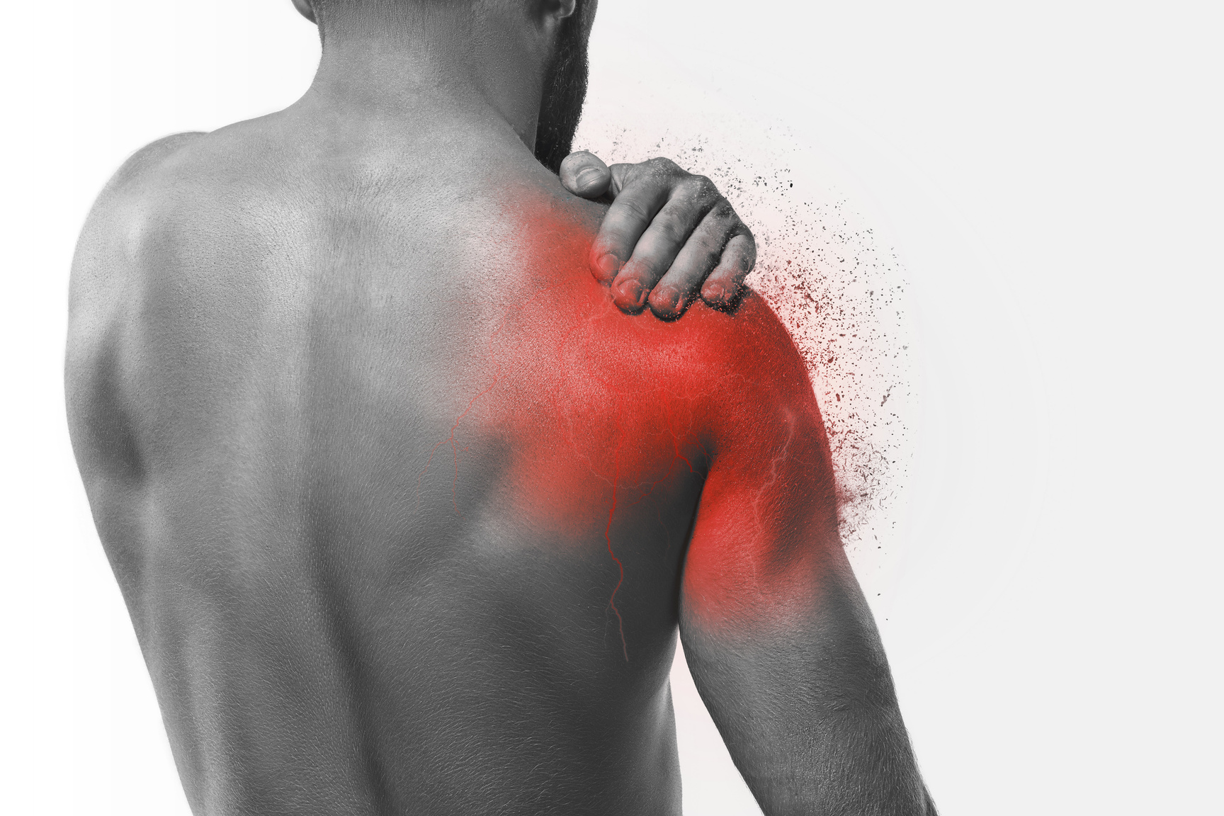 Man with pain in shoulder